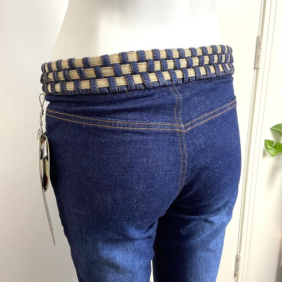 NOS Vintage Y2K 00s YoYo Low Rise Flared Bell Bare back Bottom Stretch Jeans 5/S - Picture 7 of 11